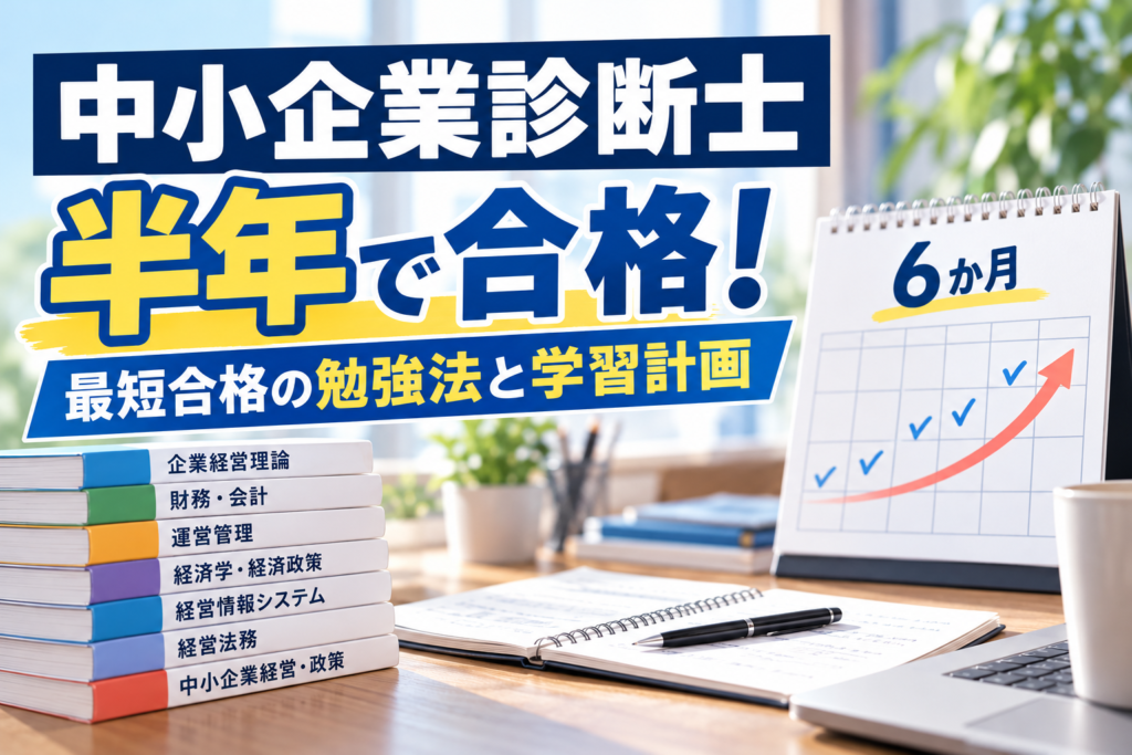 中小企業診断士に半年で合格するには?最短合格の勉強時間・学習計画